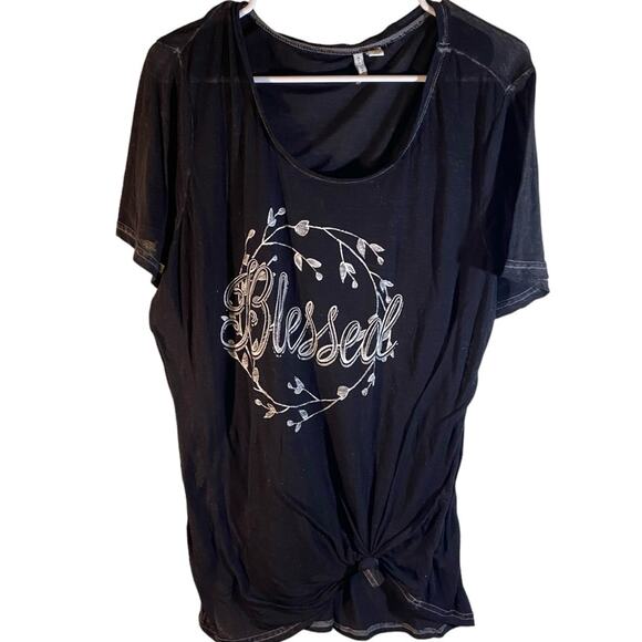 Cato Shear Black Top Blessed Graphic Size L - Picture 1 of 7